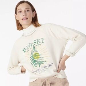J. Crew Big Sky Cream Graphic Sweatshirt